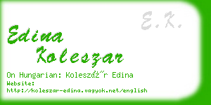 edina koleszar business card